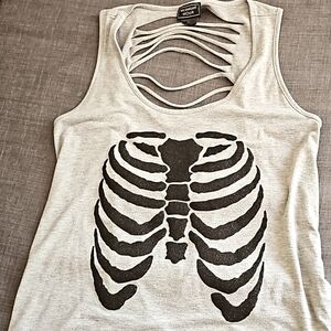 Large Gray Skeleton Tank Top